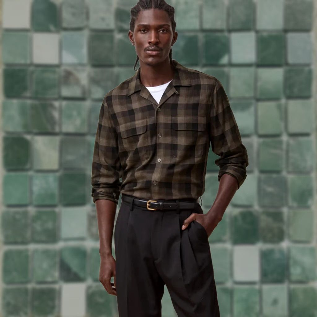 Todd Snyder Todd Snyder Rayon Field Shirt Espresso Bean Mens Large Classic Fit NWT Button-Up Plaid Brown Viscose Size US L / EU 52-54 / 3 - 1 Thumbnail