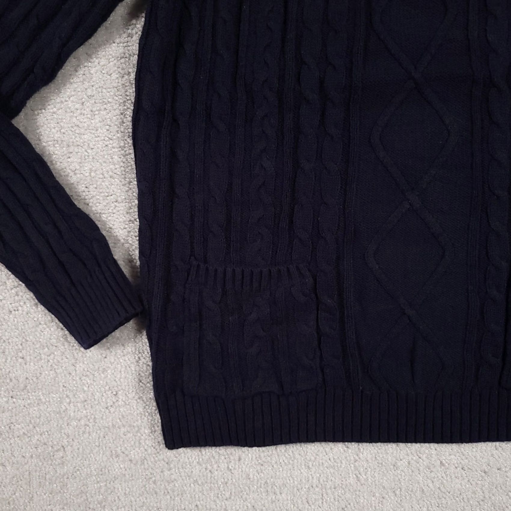 Croft & Barrow Croft & Barrow Cable Knit Sweater Women's PL Petite Blue Pockets Pullover Knit Wool Blend Size L / US 10 / IT 46 - 4 Thumbnail