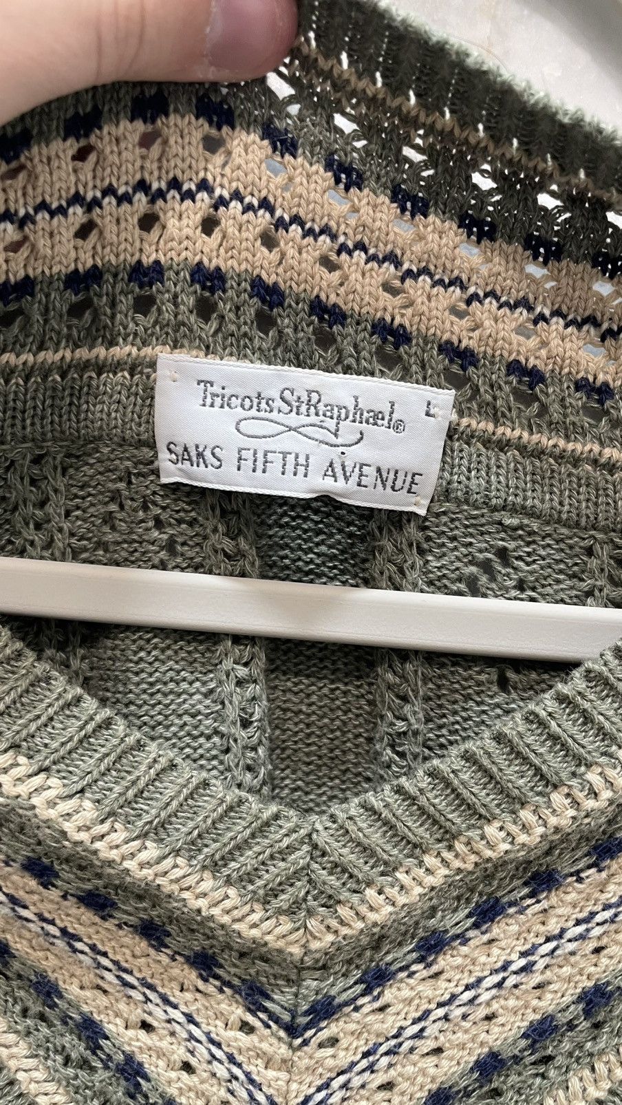 Saks Fifth Avenue Tricots St Raphael Saks Fifth Avenue Green V-neck Size US L / EU 52-54 / 3 - 3 Thumbnail