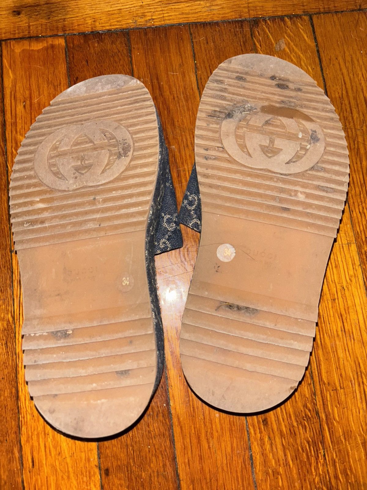 Gucci Gucci Women's Angelina Platform Slide Sandals GG Denim Size US 4 / IT 34 - 4 Thumbnail