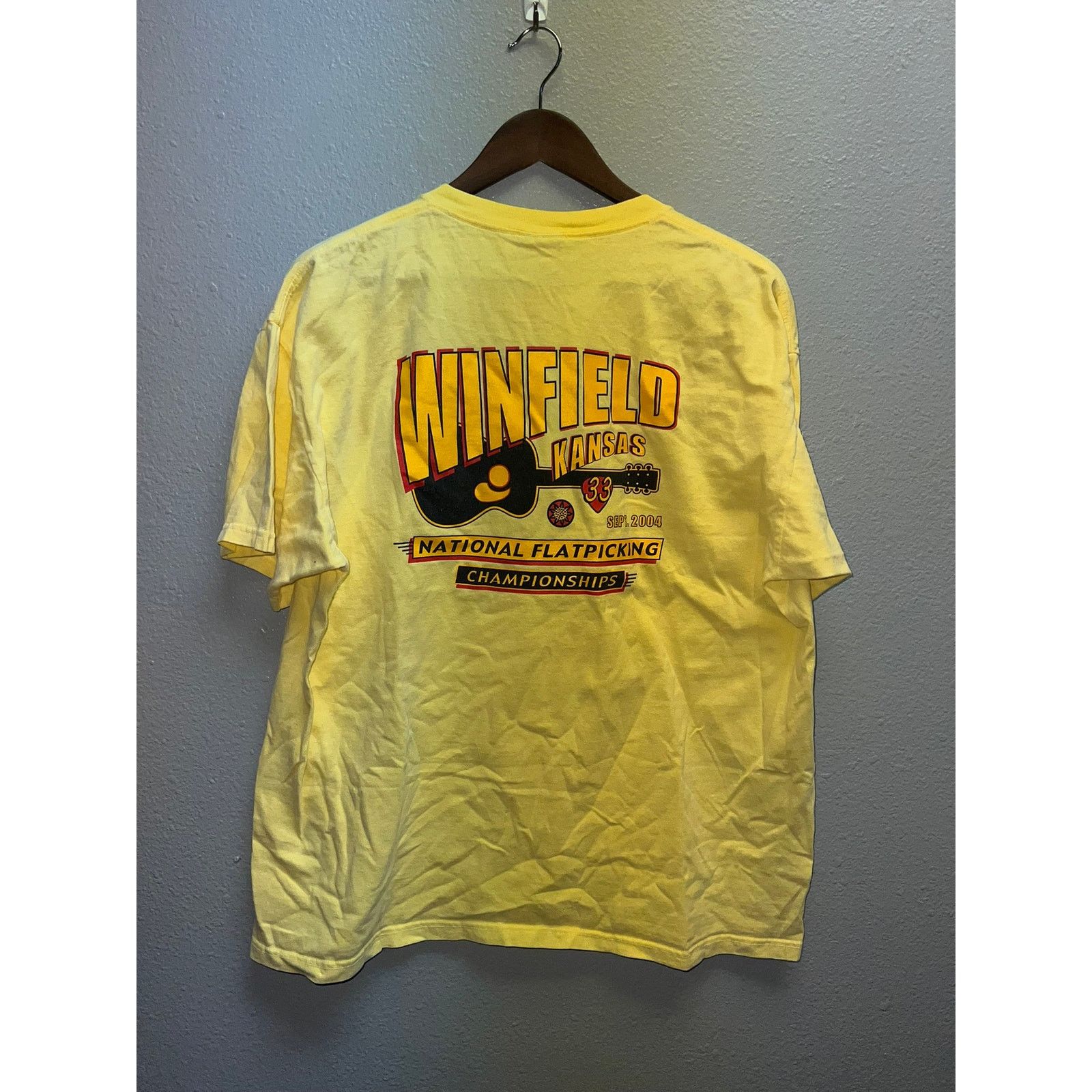 Anvil Vintage Flatpicking Shirt National Winfield Kansas Yellow L Size US L / EU 52-54 / 3 - 6 Thumbnail