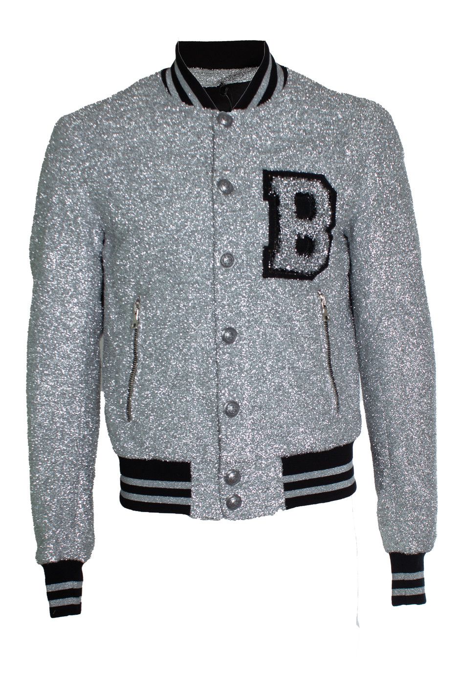 Balmain Balmain, Silver bomber with lurex Size US M / EU 48-50 / 2 - 1 Thumbnail