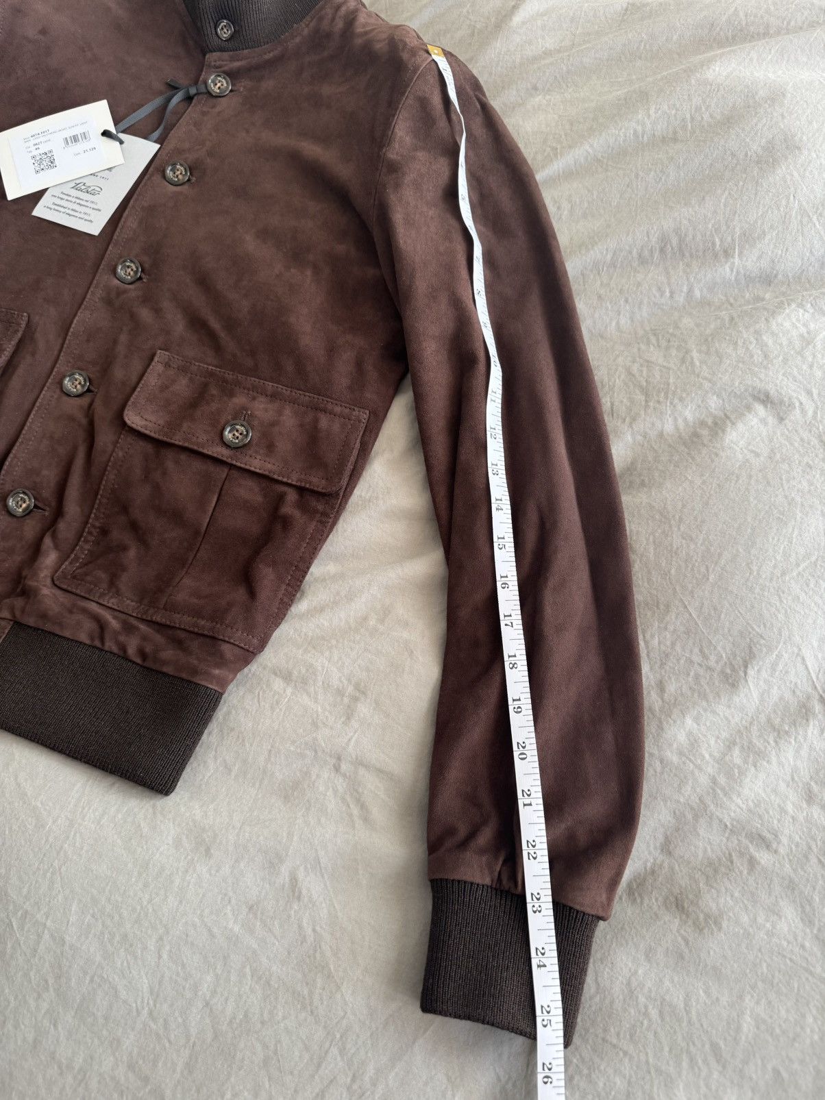 Valstar NWT Lined Valstarino Bomber Jacket in Suede Leather - Caffe Size US S / EU 44-46 / 1 - 4 Thumbnail