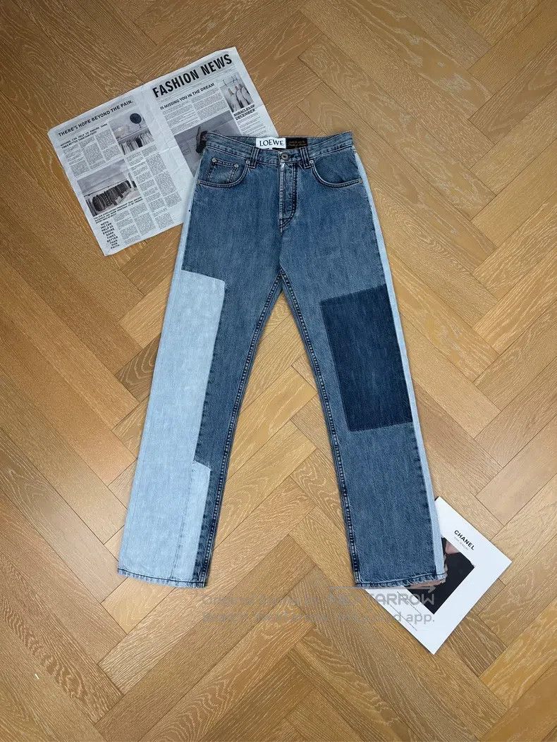 Loewe Loewe Casual patchwork jeans for both men and women in blu Size US 34 / EU 50 - 2 Thumbnail