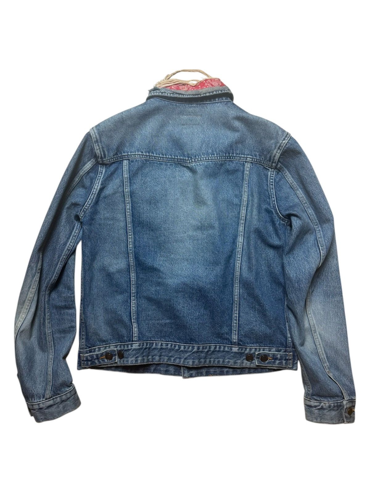 Saint Laurent Paris F/W19 Bandana Distressed Denim Jacket by Anthony Vaccarello Size US L / EU 52-54 / 3 - 3 Thumbnail