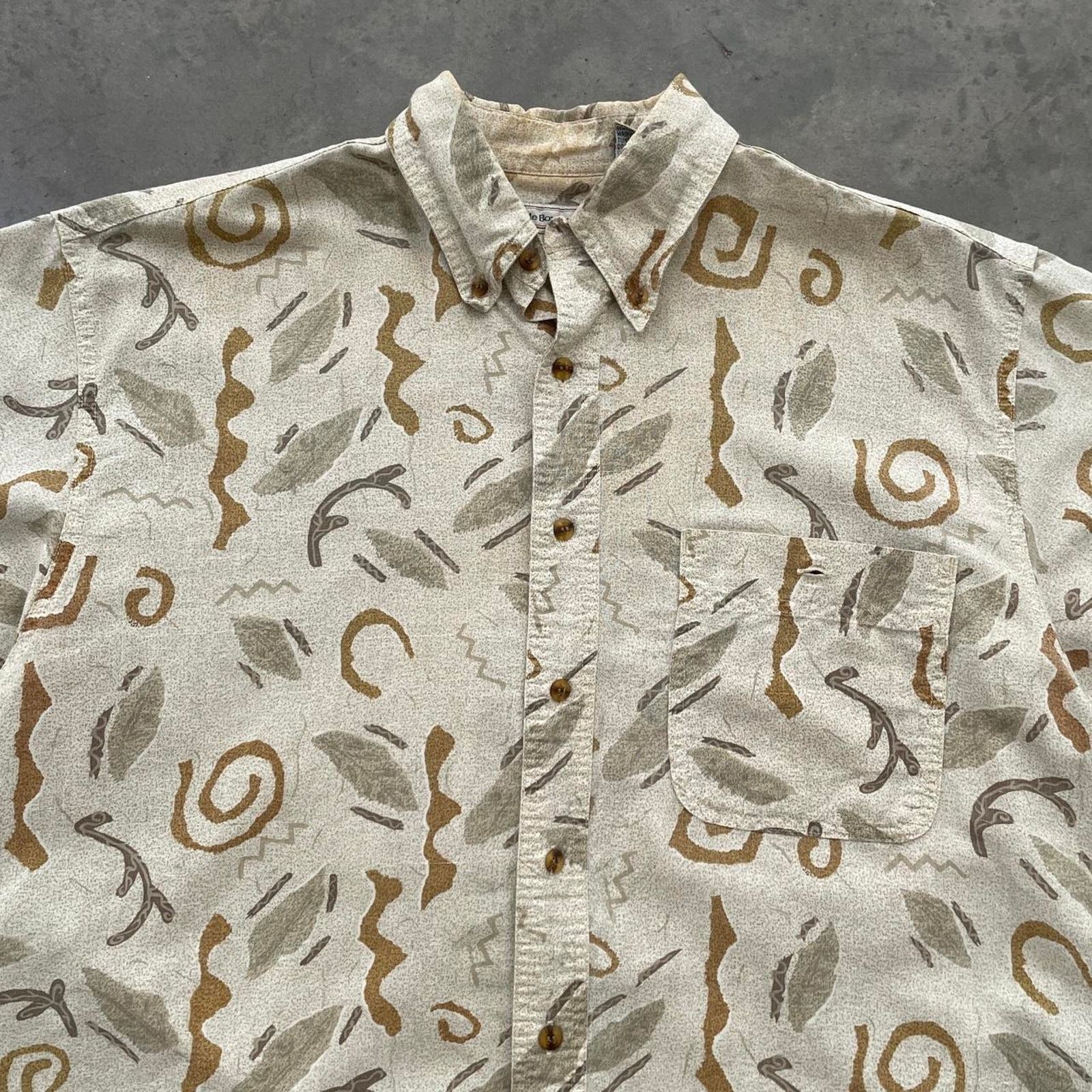 Bugle Boy Vintage Bugle Boy Company Beige Patterned Shirt Size US M / EU 48-50 / 2 - 2 Thumbnail