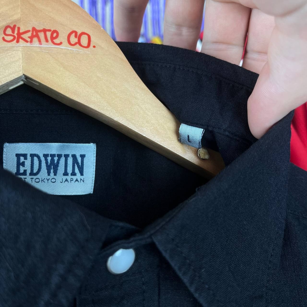 Edwin EDWIN Memphis Black Denim Button Shirt Size L Size US L / EU 52-54 / 3 - 7 Thumbnail