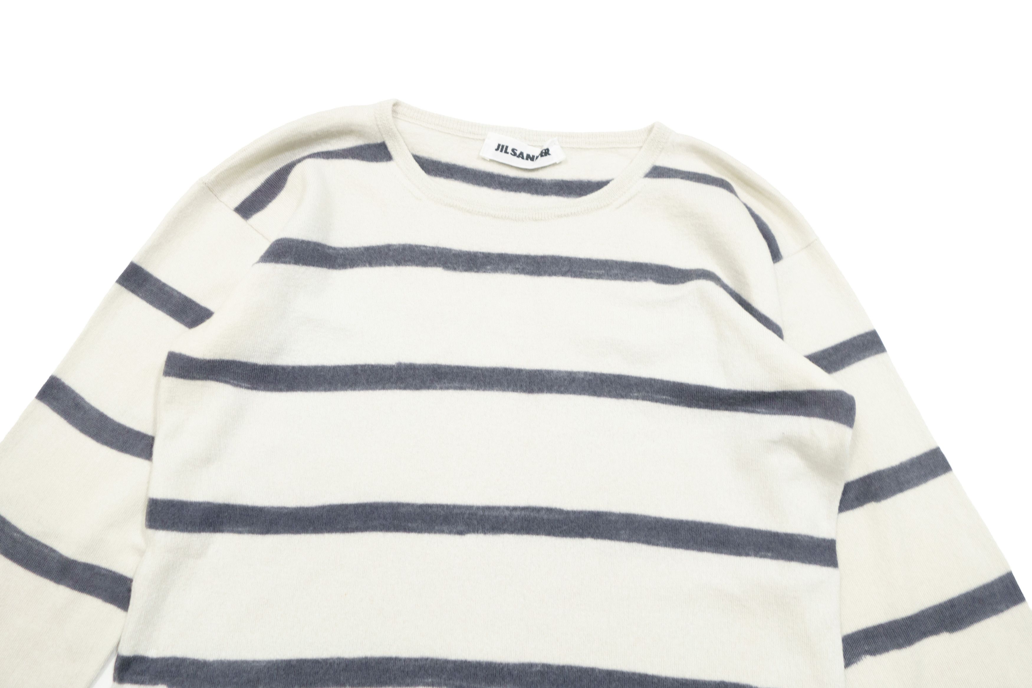 Jil Sander Striped Crewneck Wool Sweater Size XS / US 0-2 / IT 36-38 - 4 Thumbnail
