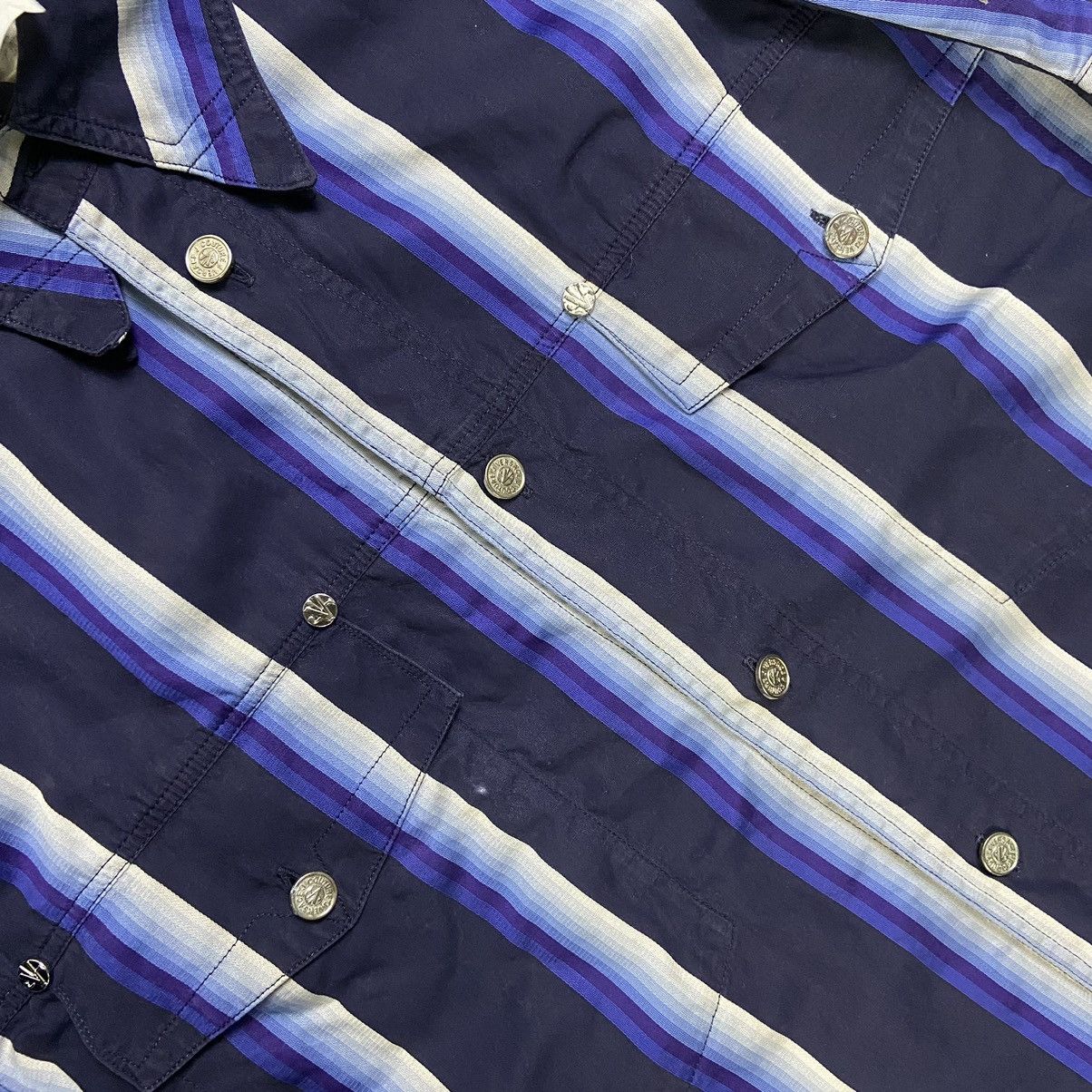 Vintage Versace Jeans Couture Vertical Stripe Button Up Shirt Size US L / EU 52-54 / 3 - 5 Thumbnail