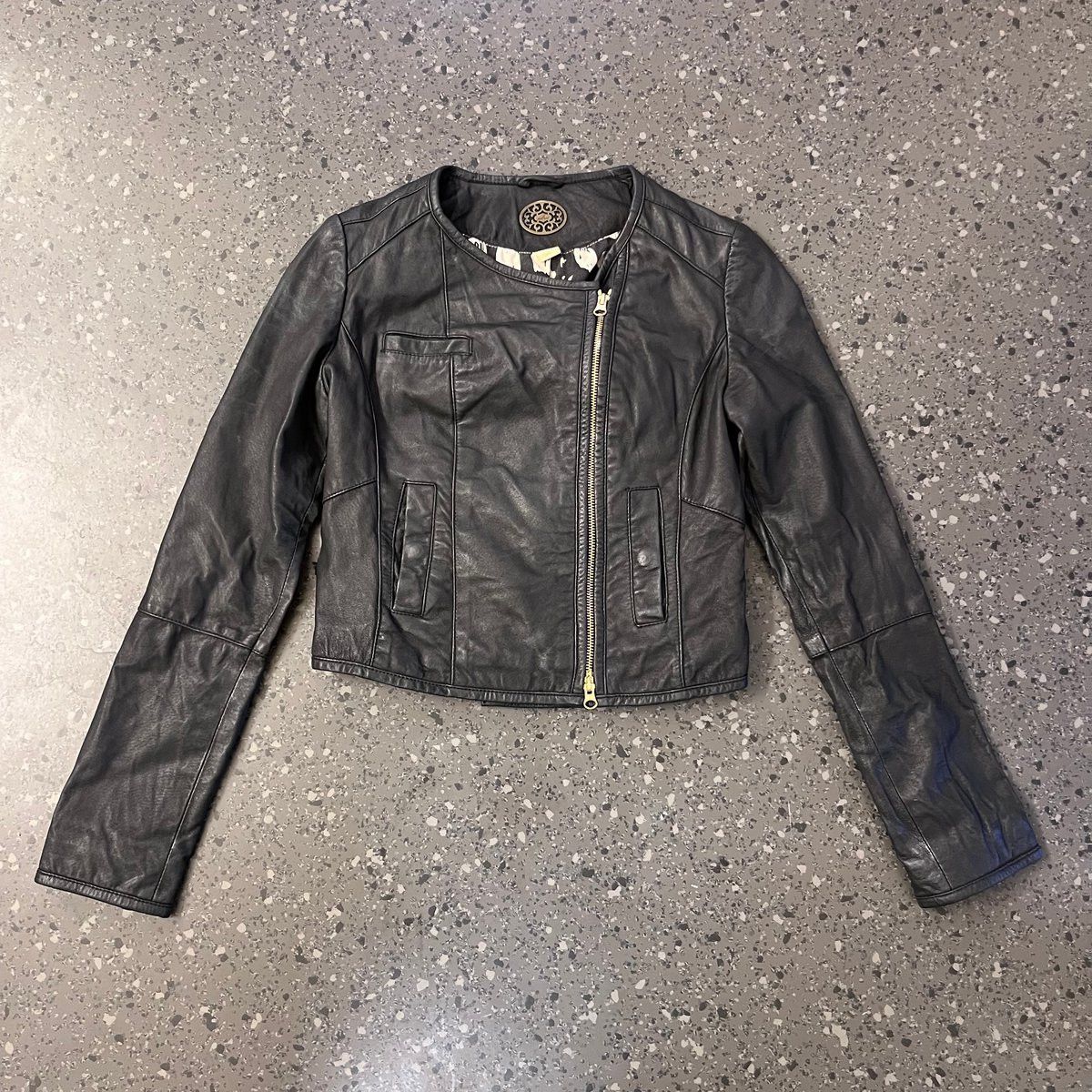 Imran Potato Idra Black Leather Moto Jacket - Cropped Size US S / EU 44-46 / 1 - 1 Thumbnail