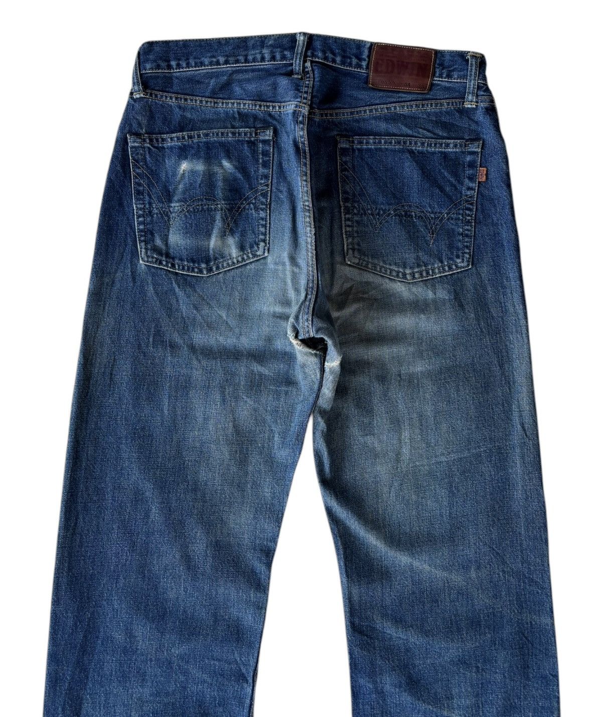 Edwin 🔥EDWIN 505xx SELVEDGE BAGGY JEANS RIPPED DISTRESSED DENIM Size US 33 - 4 Thumbnail