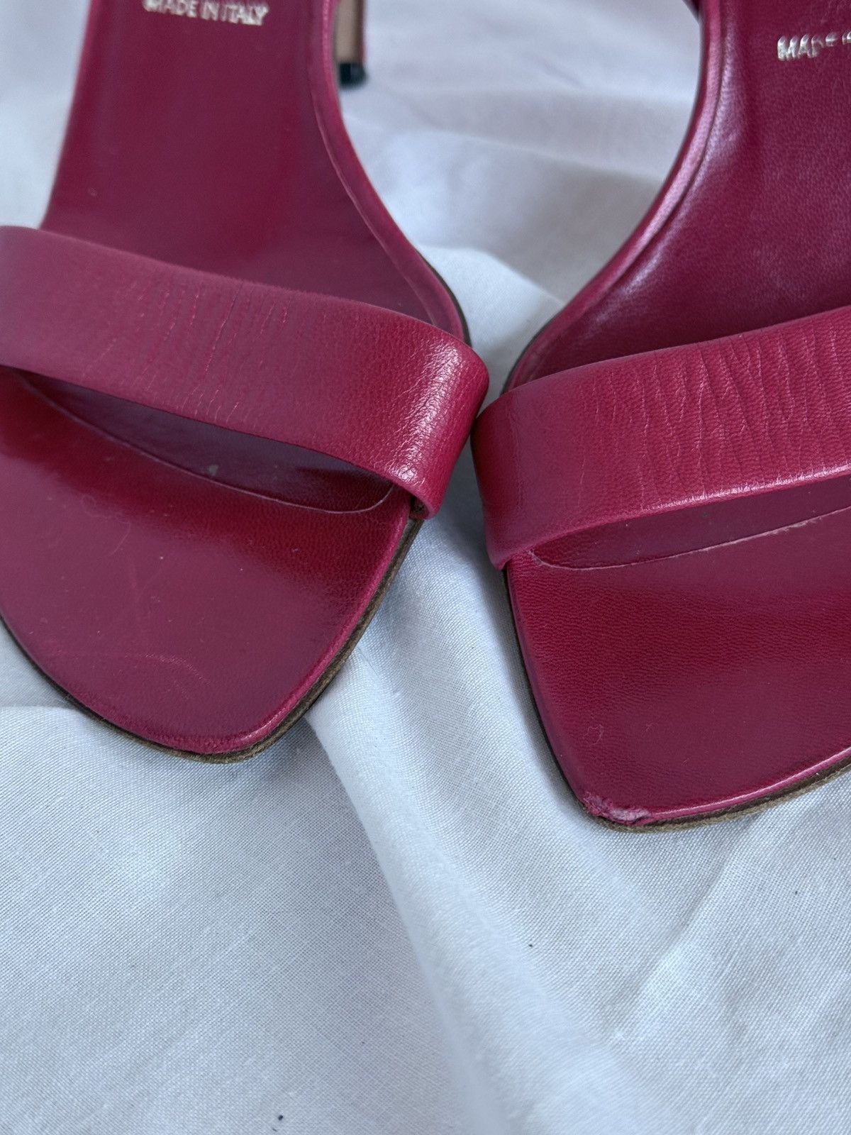 Prada Prada Vintage Red Leather Sandals Heels Size US 8 / IT 38 - 4 Thumbnail