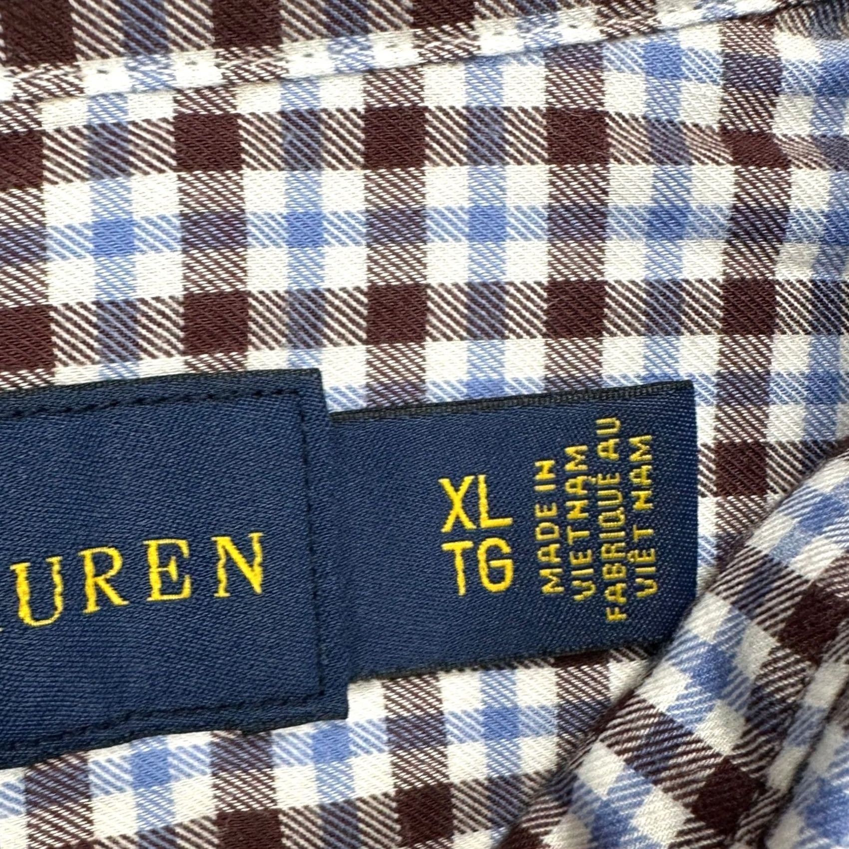 Ralph Lauren Ralph Lauren Mens Button Down Shirt XL Blue Brown White Plaid Pony Long Sleeve Size US XL / EU 56 / 4 - 4 Thumbnail