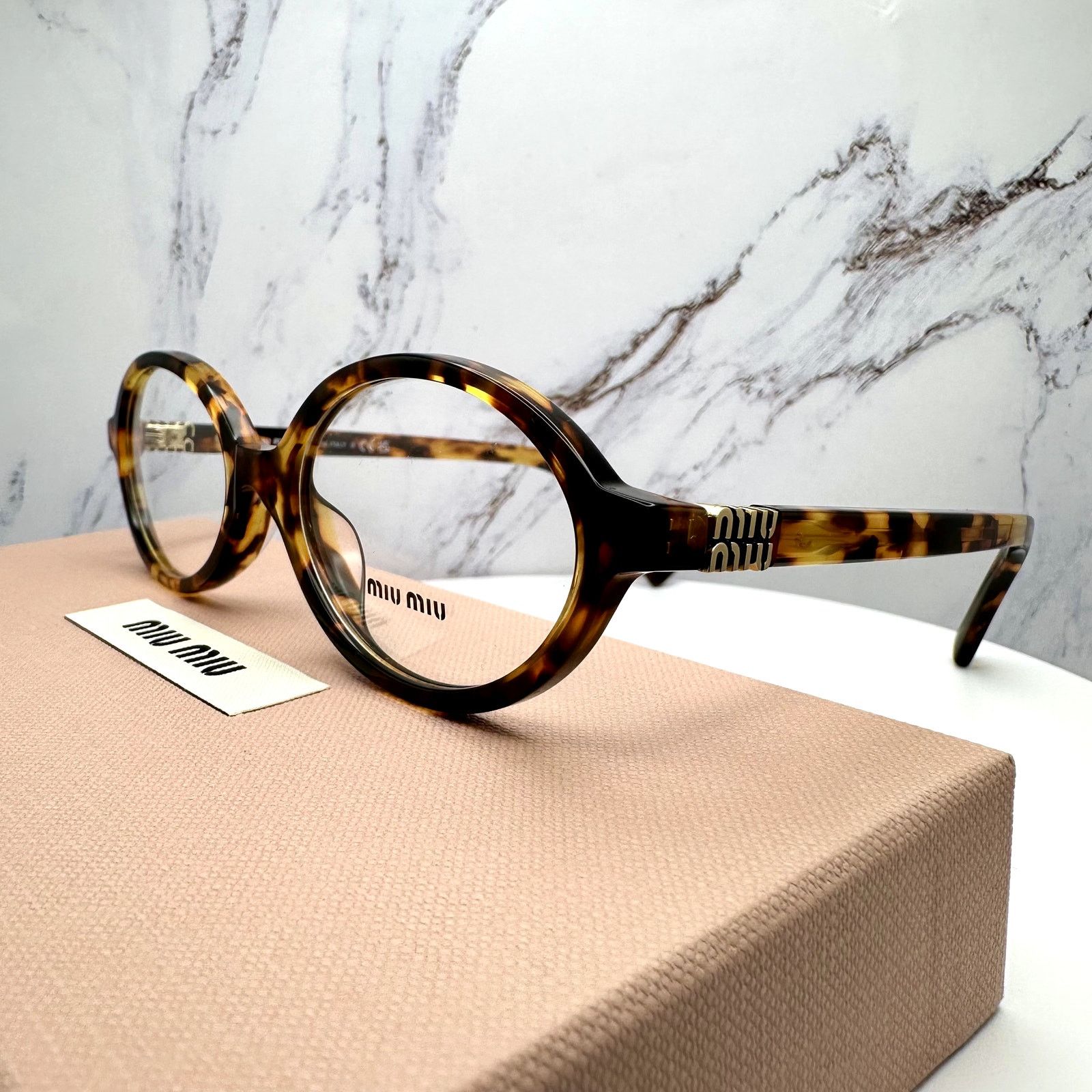 Miu Miu NEW MIU MIU Womens Eyeglasses Brown Oval Full Rim Frames Size ONE SIZE - 17 Thumbnail