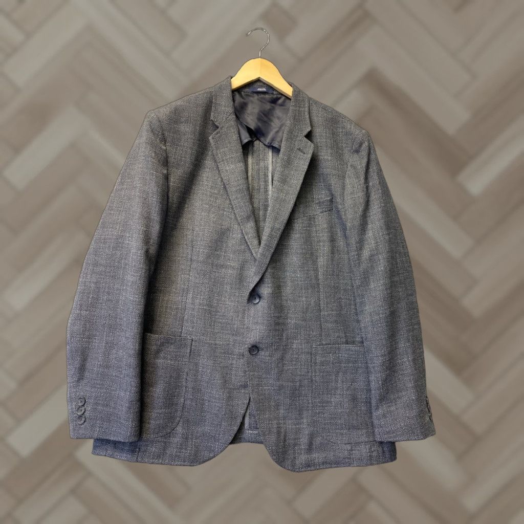 Vintage 1901 Travel Sport Coat Blazer Polyester Unstructured XL gray / 114-65 SLIM Size 46R - 1 Thumbnail