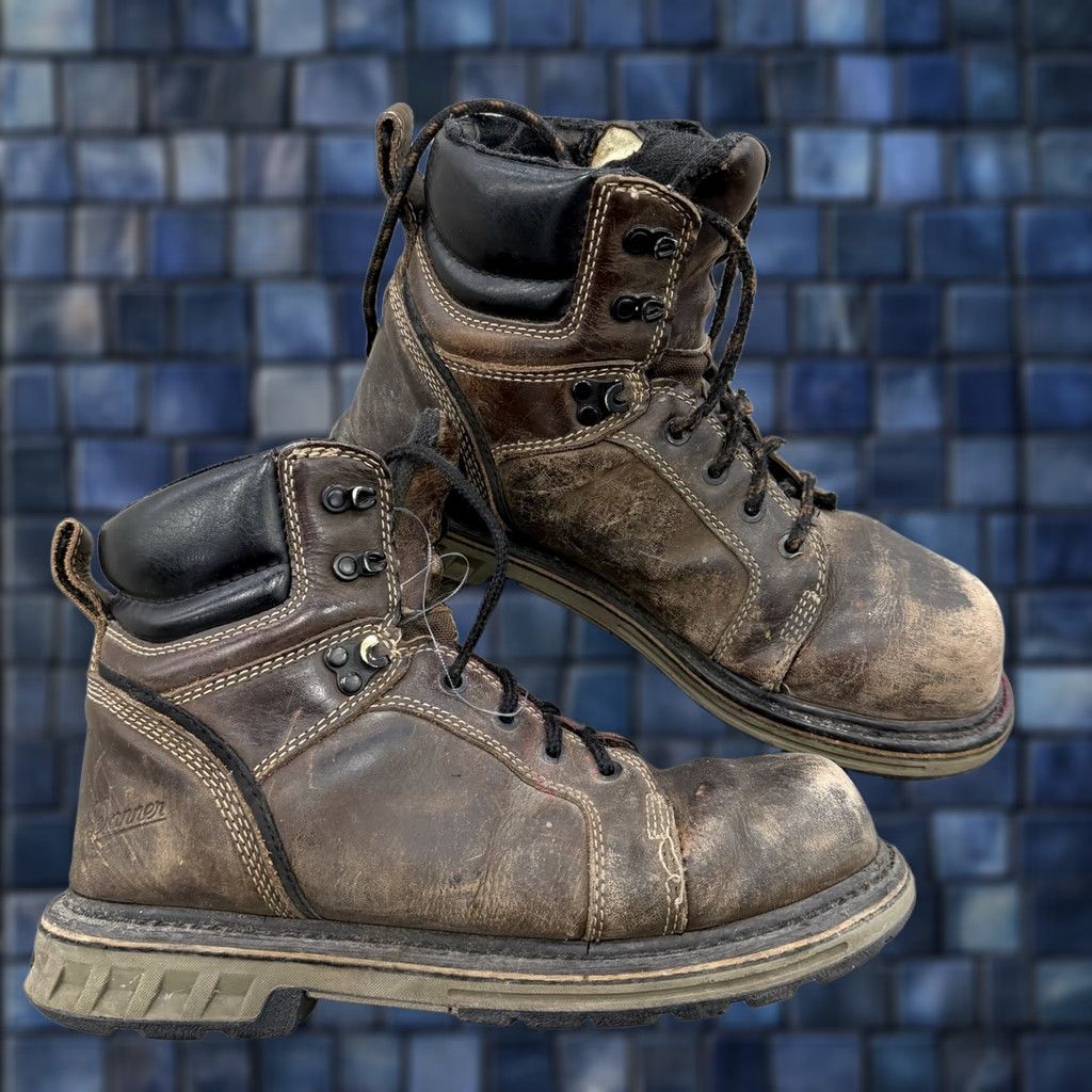 Danner Danner Steel Yard 6 Inch ST Steel Toe Boots Mens 9.5 Brown Leather Combat Heavy Distress Shoes Size US 10 / EU 43 - 1 Thumbnail