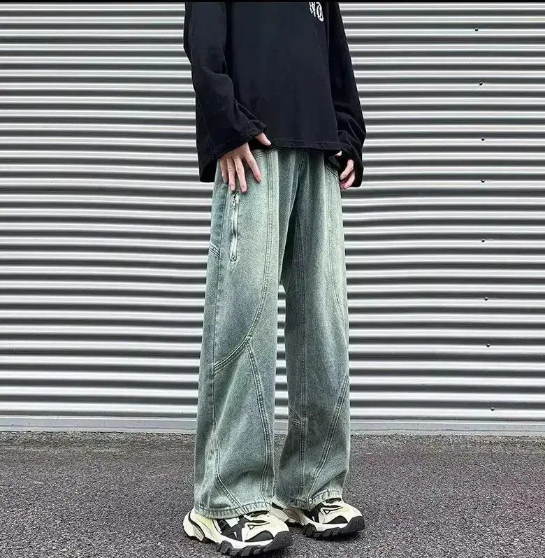 Japanese Brand Blue loose wide leg straight leg jeans Size US 32 / EU 48 - 4 Thumbnail