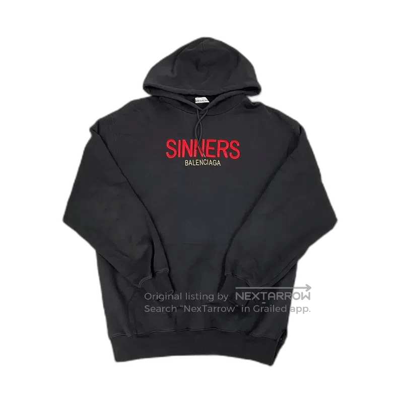 Balenciaga Balenciaga Hoodie with Sinners Embroidery. Size US S / EU 44-46 / 1 - 1 Thumbnail