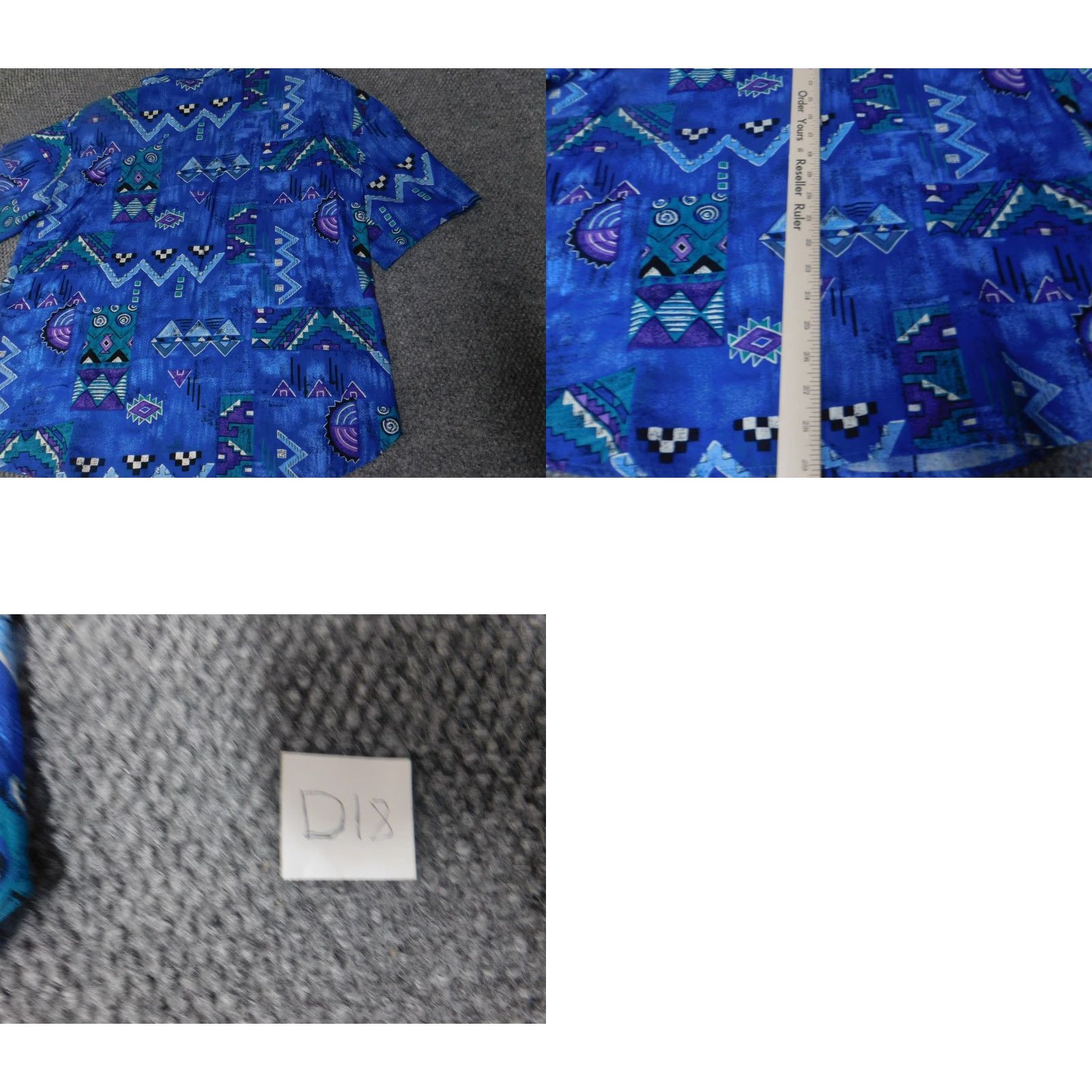 Lee Kathie Lee Womens Blouse 16 Blue Button Doen Size XXL / US 16-18 / IT 52-54 - 8 Thumbnail