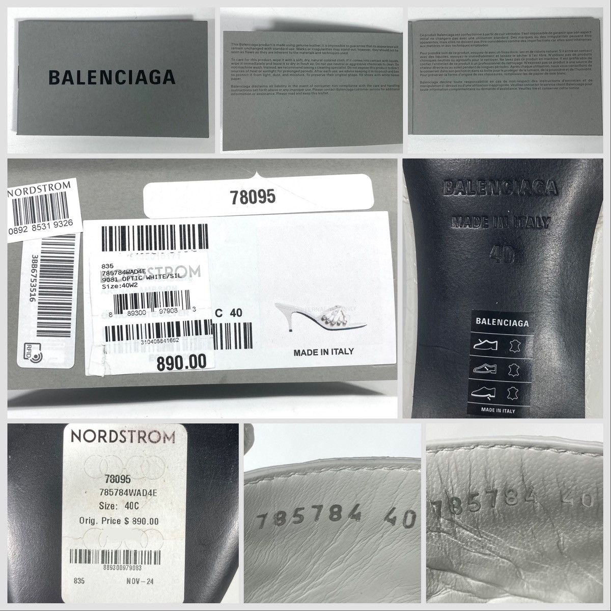 Balenciaga Balenciaga Cagole High Heel Slide Sandals Optic White 40 Size US 10 / IT 40 - 19 Thumbnail