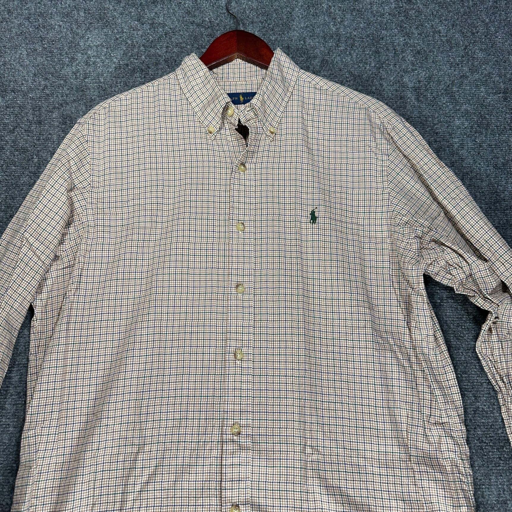 Ralph Lauren Ralph Lauren Shirt Mens Large Button Down Tan Plaid Cotton Long Sleeve Logo Size US L / EU 52-54 / 3 - 5 Thumbnail