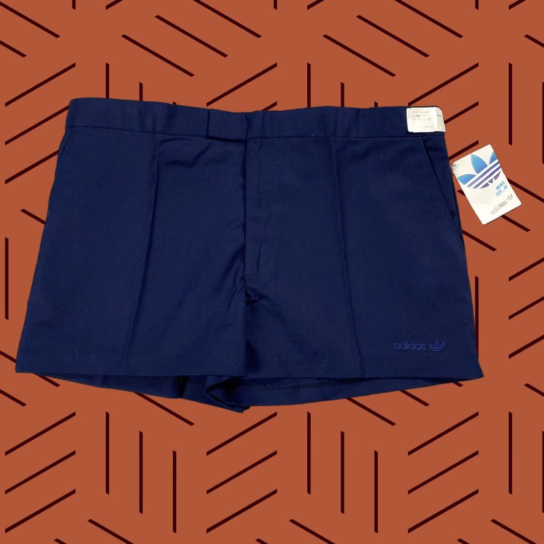 Adidas VINTAGE ADIDAS 80S RETRO DAD BELMONT TWILL TENNIS SHORTS 3" NAVY BLUE SZ 40 NOS Size US 40 / EU 56 - 1 Thumbnail