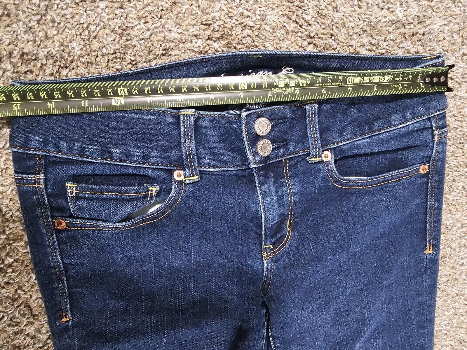 Designer American Eagle Artist Stretch Straight Blue Jeans Size 6R Size 28" / US 6 / IT 42 - 3 Thumbnail