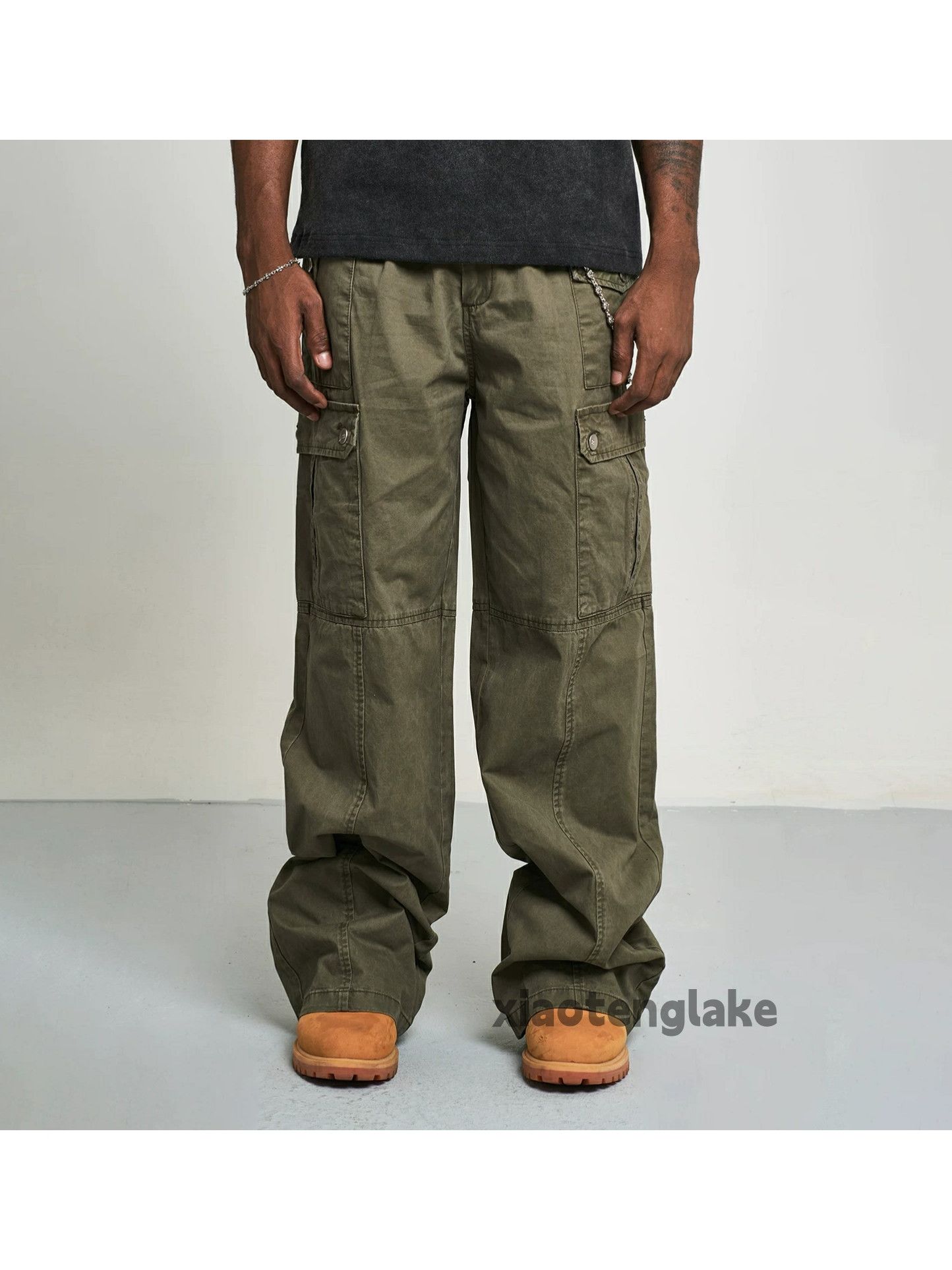 Designer × Japanese Brand × Vintage washed faded loose baggy patchwork military cargo pants Size US 32 / EU 48 - 6 Thumbnail