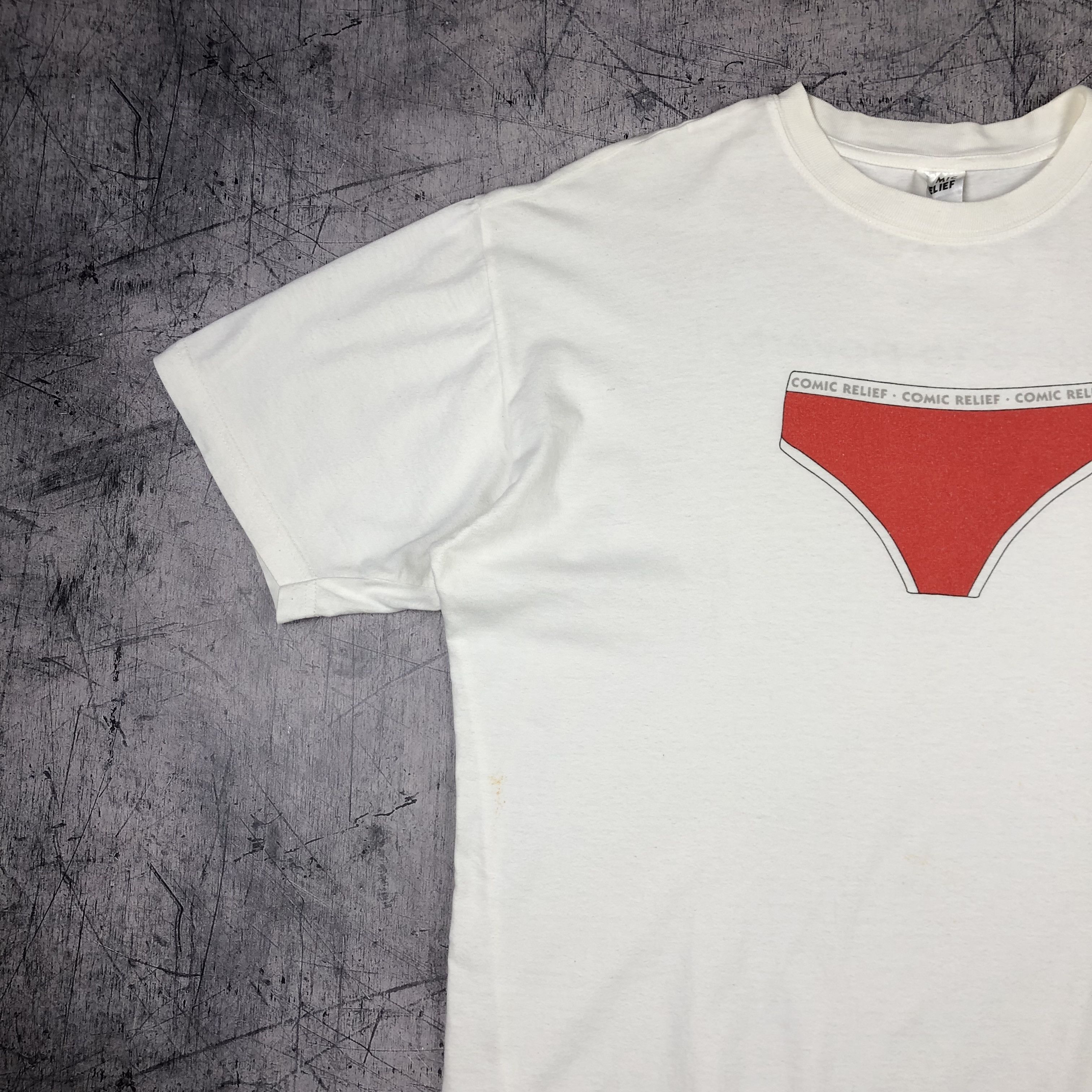 Vintage 2001 Comic Relief Say Pants To Poverty Red Nose Tee Size US XL / EU 56 / 4 - 4 Thumbnail