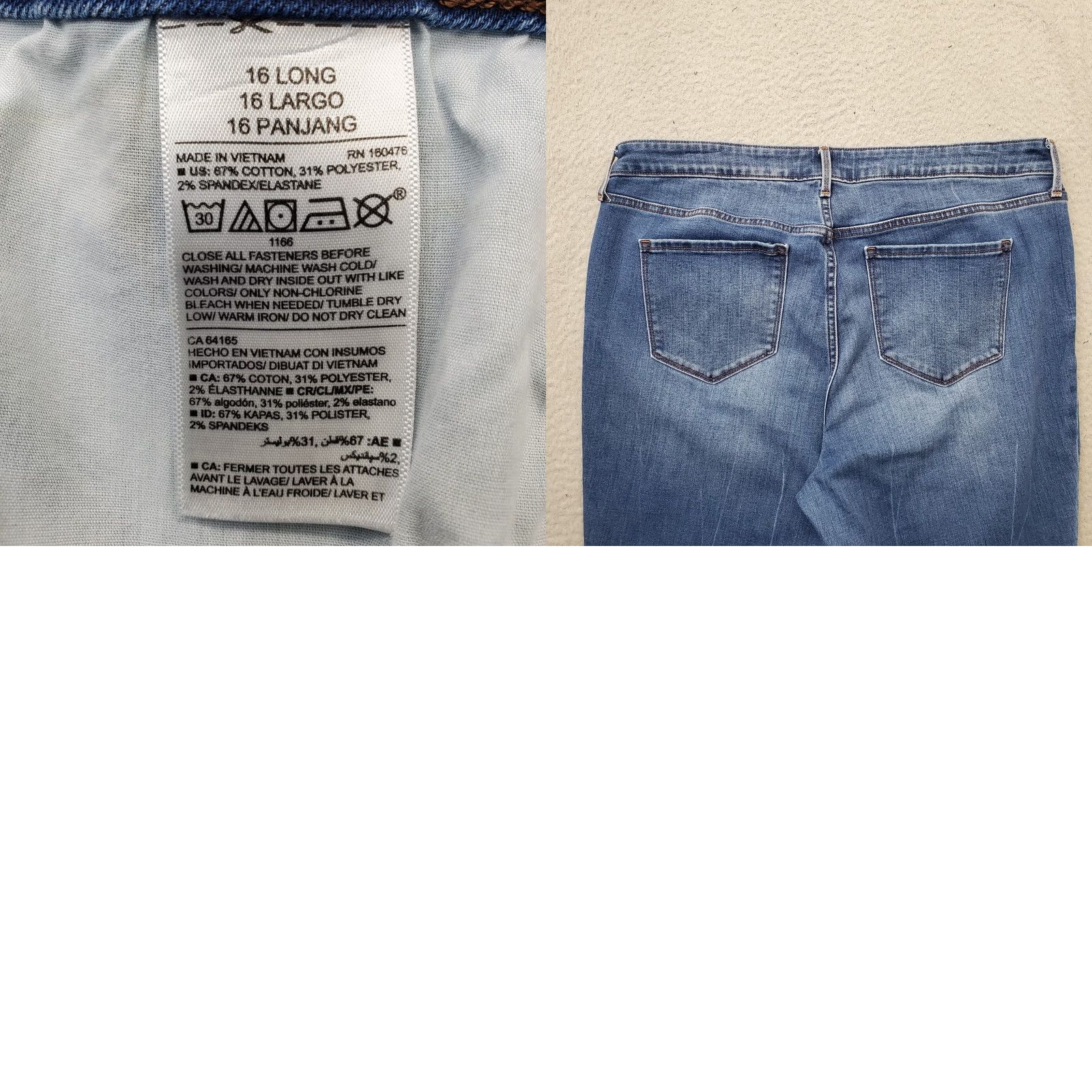Old Navy Old Navy Pop Icon Skinny Jeans Womens 16L Blue Denim Casual Mid Rise Whiskered Jeans Size 38" / US 16 / IT 52 - 8 Thumbnail