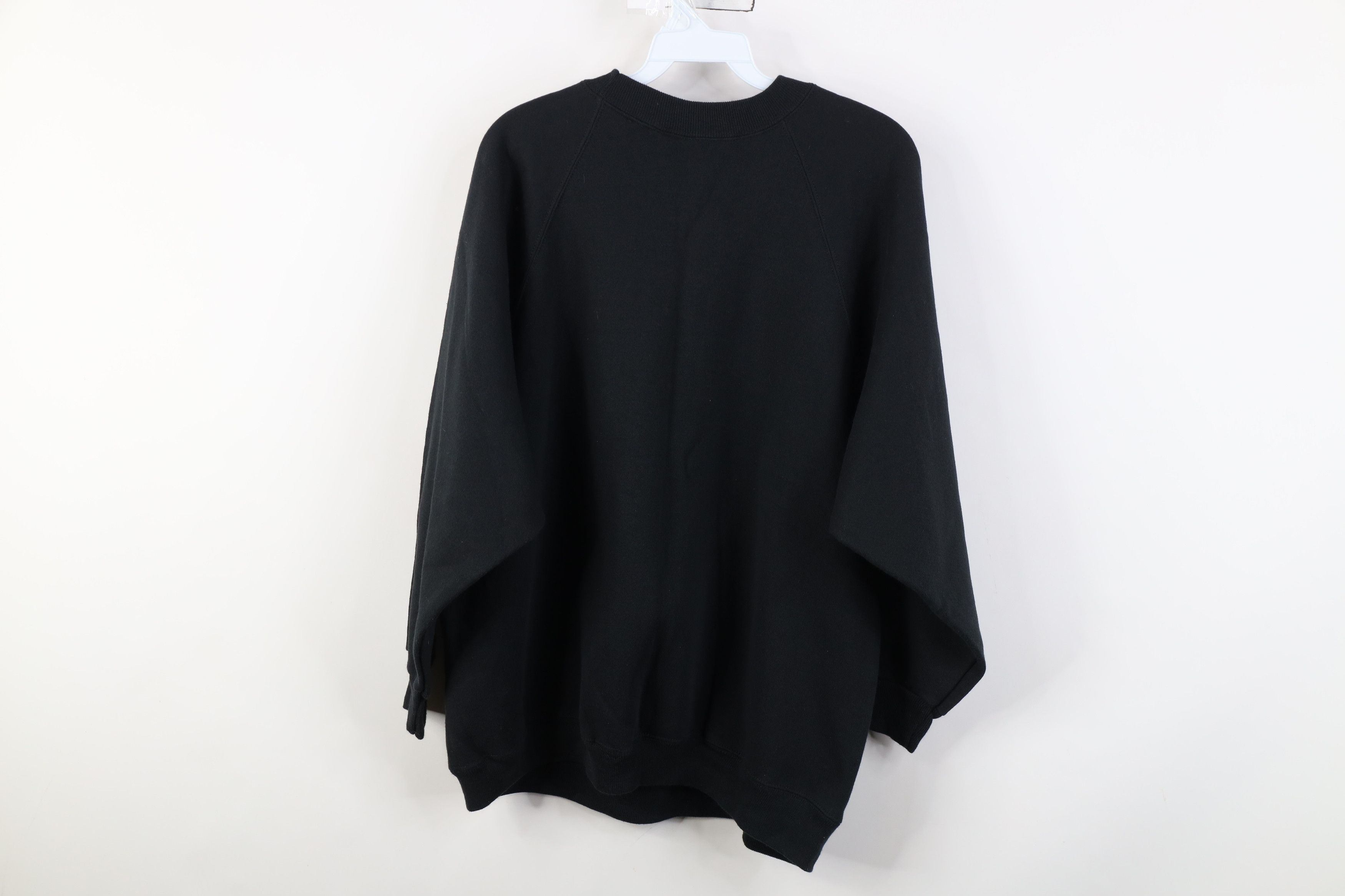 Vintage Vintage 90s Streetwear Raglan Crewneck Sweatshirt Black Size XL / US 12-14 / IT 48-50 - 9 Thumbnail
