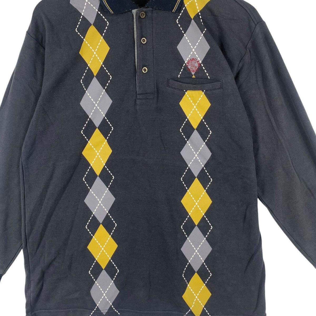 Vintage Vintage KENSHO ABE SPORTS Collection Argyle Polo Tee Shirt Size US M / EU 48-50 / 2 - 3 Thumbnail