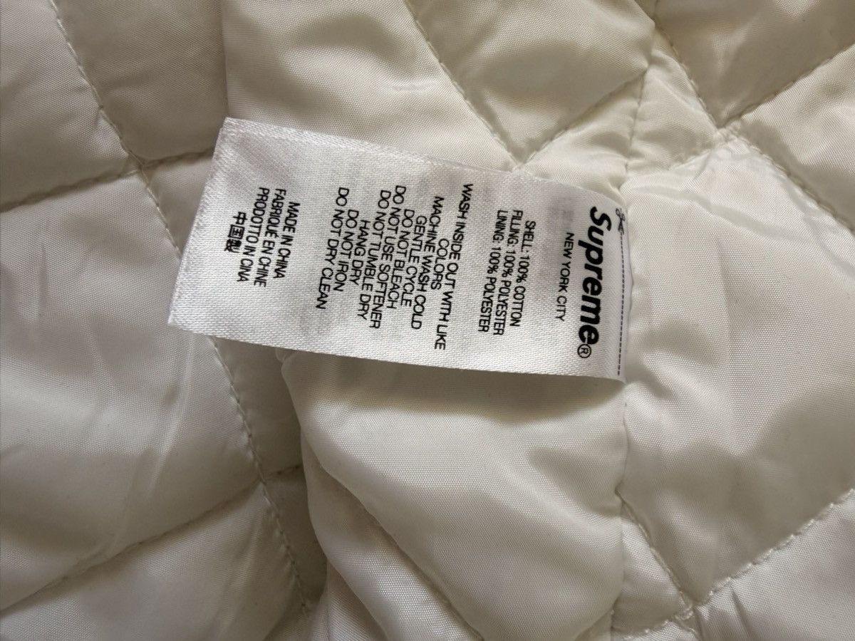 Supreme Supreme Hooded Twill Varsity Jacket M White Size US M / EU 48-50 / 2 - 5 Thumbnail