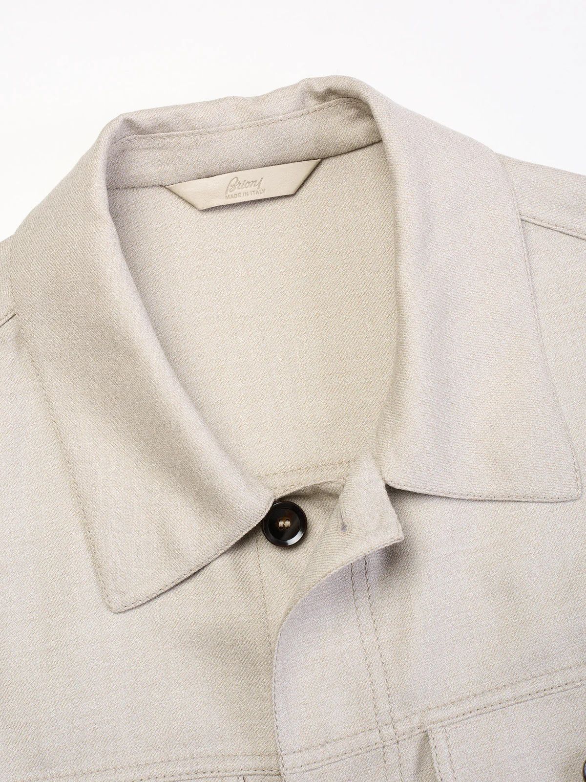 Brioni BRIONI Gray Virgin Wool Trucker Jacket "Neutrals" Size US XL / EU 56 / 4 - 5 Thumbnail