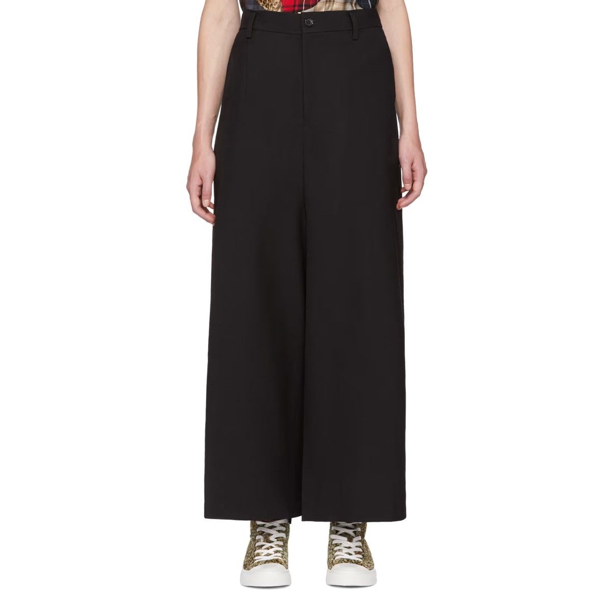Junya Watanabe Black Wide Leg Trousers, Open Leg Size 29" - 2 Thumbnail