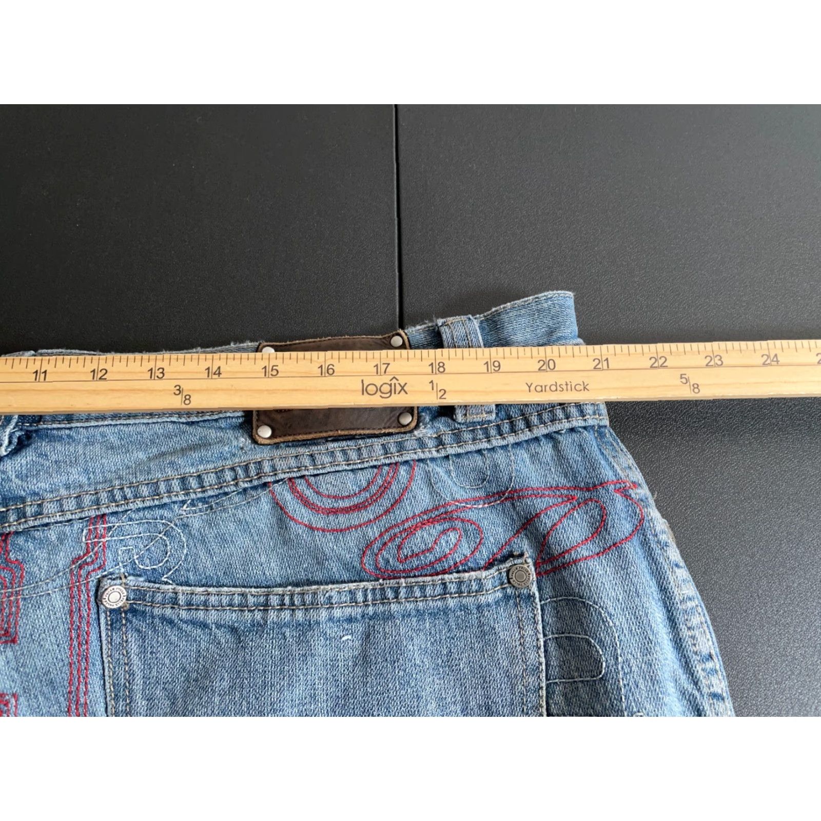 Pelle Pelle VINTAGE Pelle Pelle Jeans Men's 42 x 31 Baggy Fit Blue Embroidered 90s Hip Hop Denim Straight Baggy 5-Pocket Mens Size US 42 / EU 58 - 5 Thumbnail