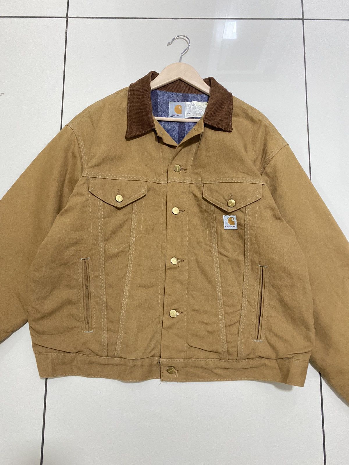 Carhartt Carhatt Trucker Jacket JB0906 Vintage 90’s Brown Size US XL / EU 56 / 4 - 8 Thumbnail