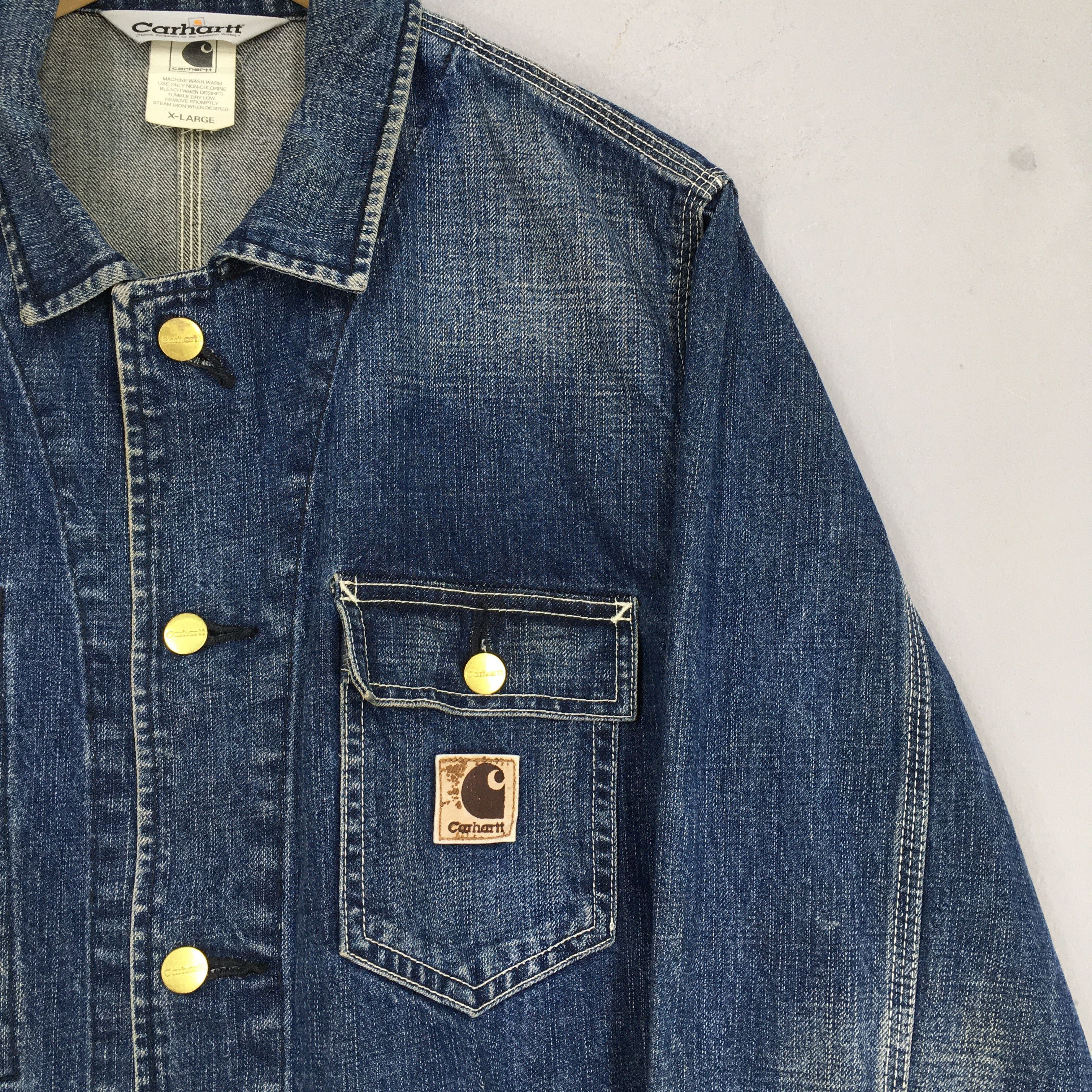 Carhartt Vintage 90's Carhartt Denim Chore Workwear Jacket XLarge Size US XL / EU 56 / 4 - 2 Thumbnail