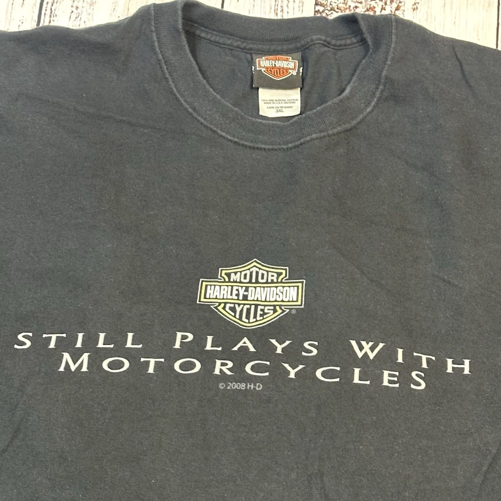 Harley Davidson Harley-Davidson American Legend Tee Poker Royal Flush Biker Graphic Tee USA Made Men's 3XL Shirt Size US XXL / EU 58 / 5 - 4 Thumbnail