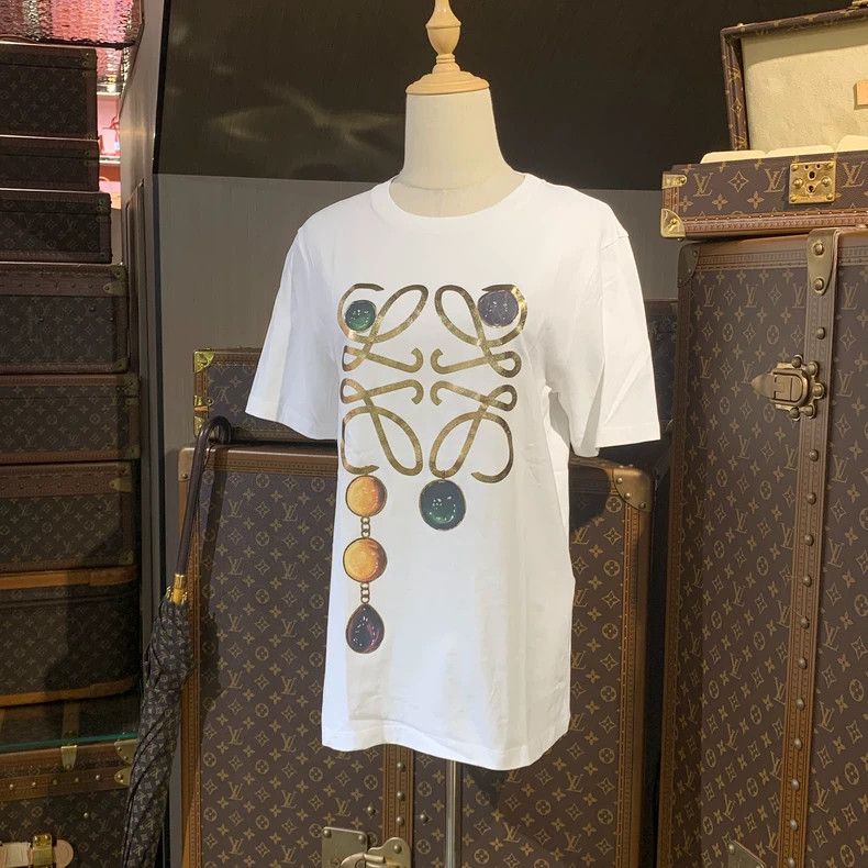 Loewe LOEWE White patterned T-shirt Size S / US 4 / IT 40 - 1 Thumbnail