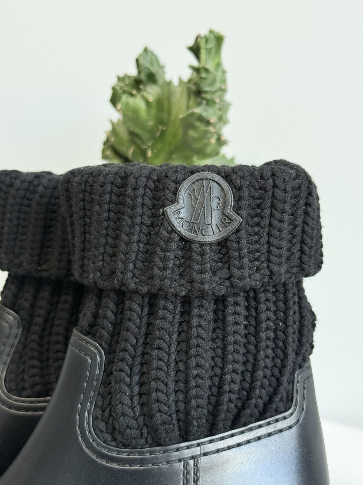 Moncler Moncler Women's Ginette Rain Boot Knitting Black Size US 7 / IT 37 - 7 Thumbnail