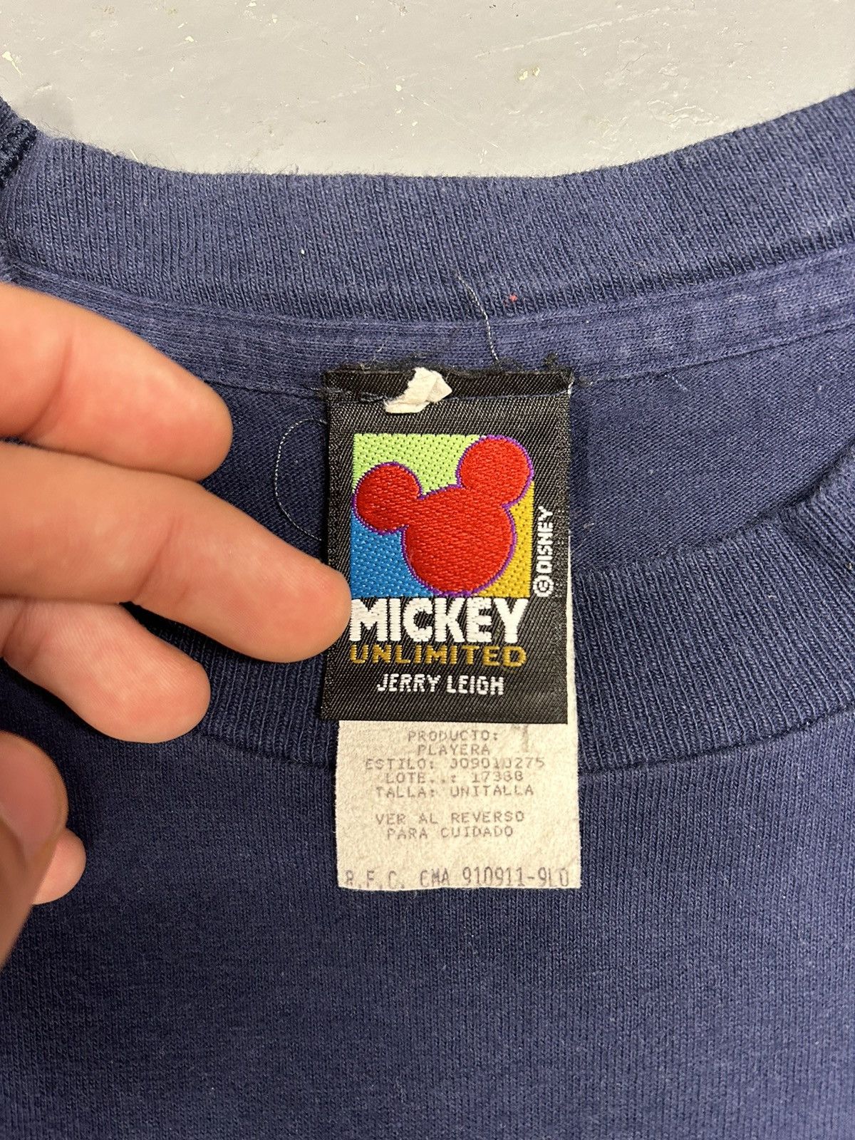 Mickey Mouse Crazy Vintage 90s Essential Disney Mickey Mouse Navy T-Shirt Size US XL / EU 56 / 4 - 3 Thumbnail