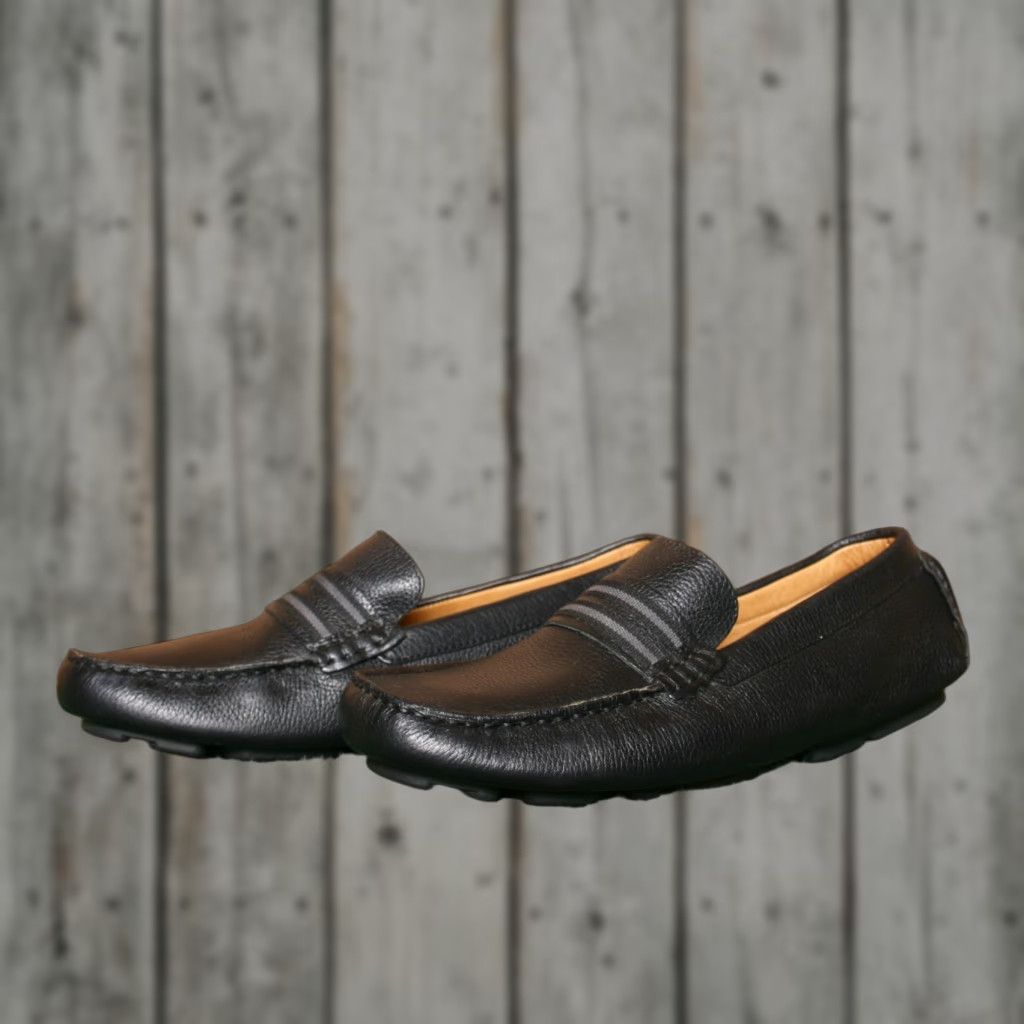 Vintage VINTAGE Mercanti Fiorentini Relax Black Leather Driving Loafers Men's Sz. 10.5 M Size US 11 / EU 44 - 1 Thumbnail