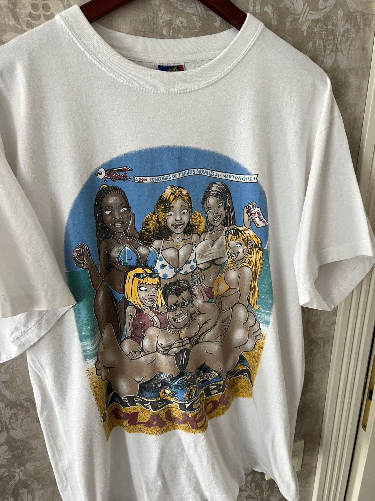 Vintage Vintage Humor Cartoon Graphic T-Shirt Hard To Be A Playboy Size US XXL / EU 58 / 5 - 4 Thumbnail
