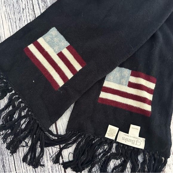 Vintage Vintage C.J. Banks Patriotic Flag Tassel Scarf Size ONE SIZE - 1 Thumbnail