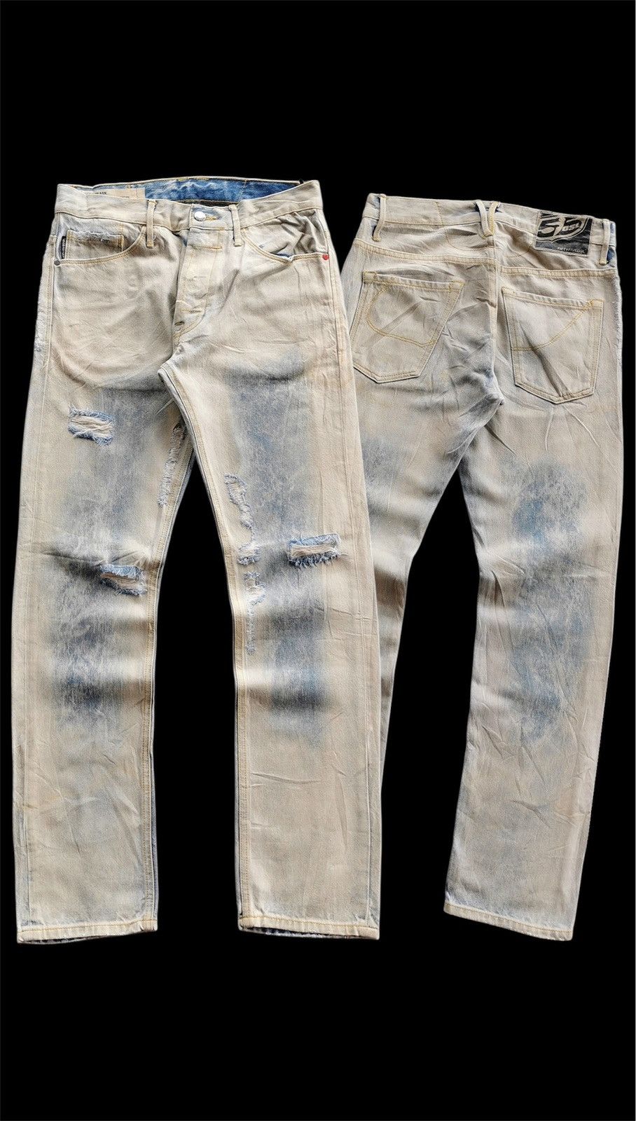 Diesel Black Gold Mud 55DSL Diesel Mod Pearn Distressed Jeans Size US 29 - 1 Thumbnail
