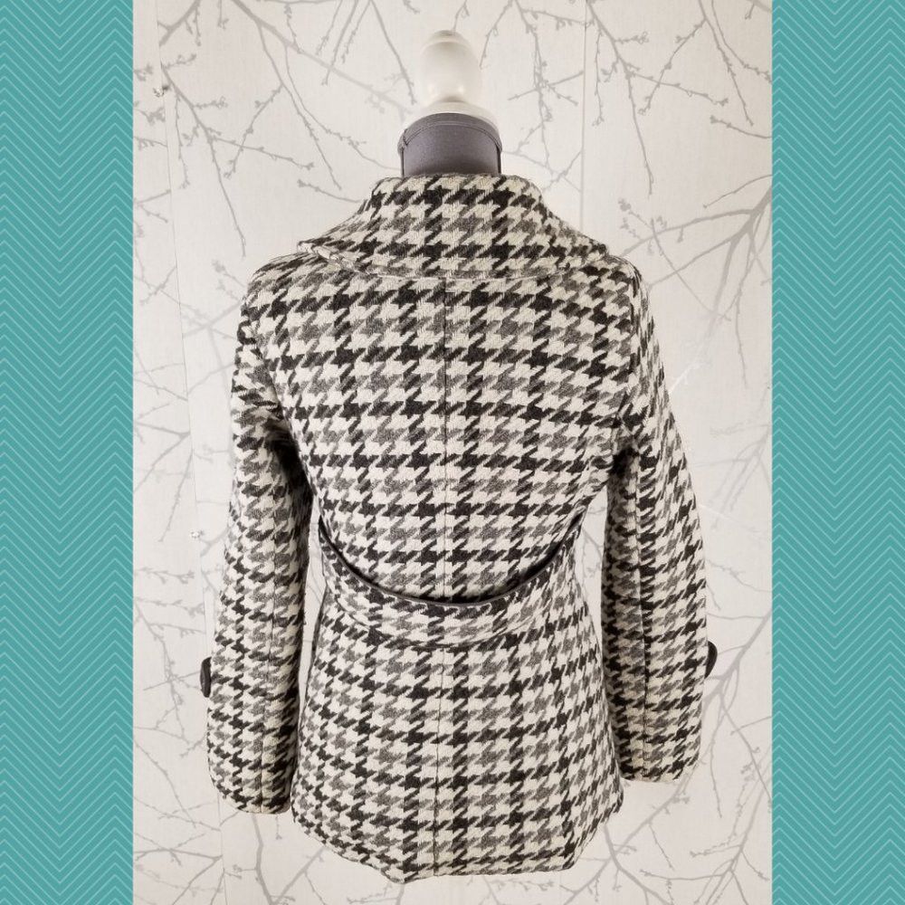 Soia & Kyo Soia & Kyo White Houdstooth Wool Blend Peacoat Size L / US 10 / IT 46 - 6 Thumbnail