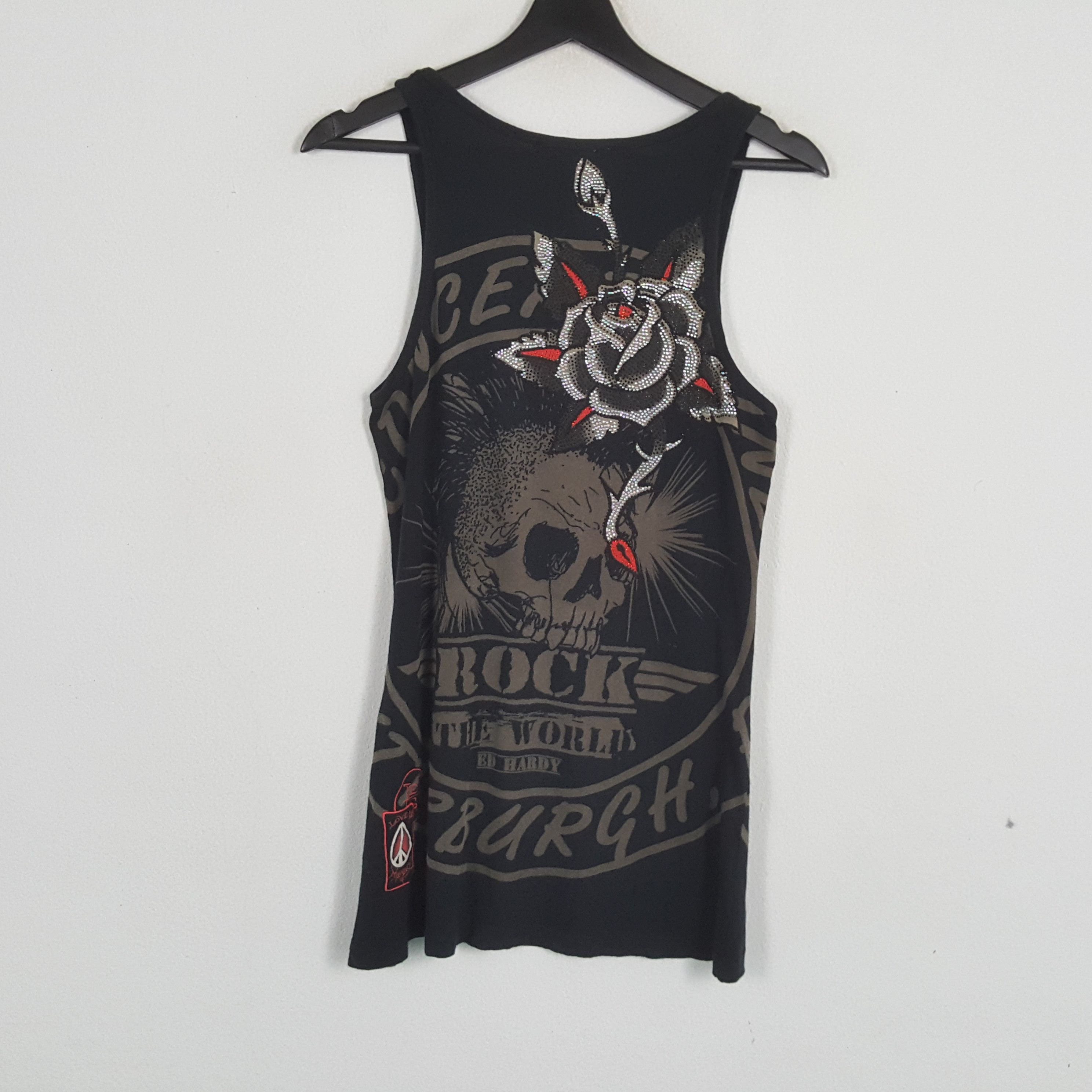 Christian Audigier × Ed Hardy × Vintage ED HARDY by CHRISTIAN AUDIGIER Rock Punk Style Tank Top Size US XS / EU 42 / 0 - 3 Thumbnail