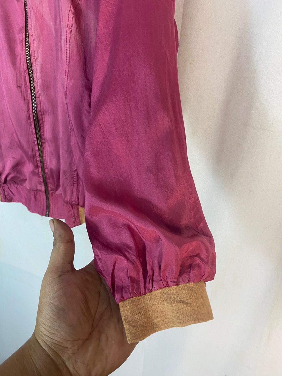 Other × Vintage Unisex🔥Unbrand silk zipper jacket Size L / US 10 / IT 46 - 3 Thumbnail