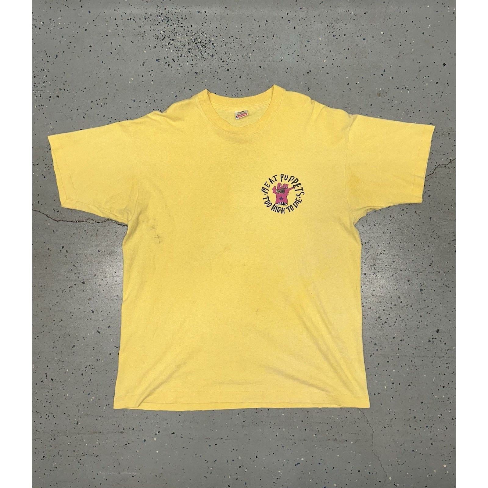 Fruit Of The Loom VTG 90s Meat Puppets “Too High Too Die” T-shirt Size US XL / EU 56 / 4 - 4 Thumbnail